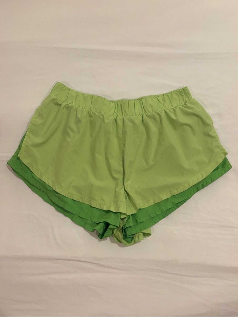 FP Movement by Free People Two-Tone Lime and Kelly Green Athletic Shorts